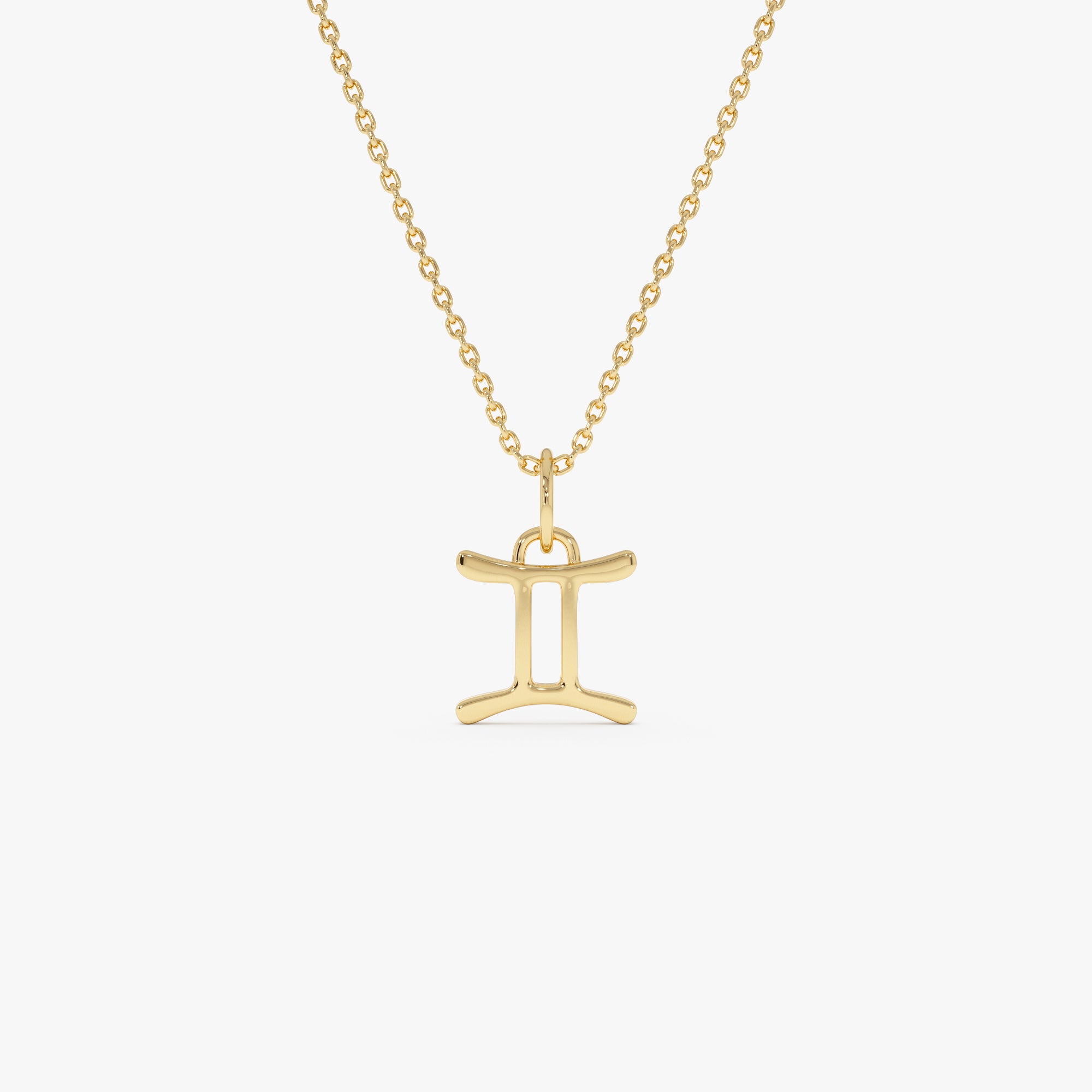 14K Gemini Zodiac Charm Necklace 14K Gold Ferkos Fine Jewelry
