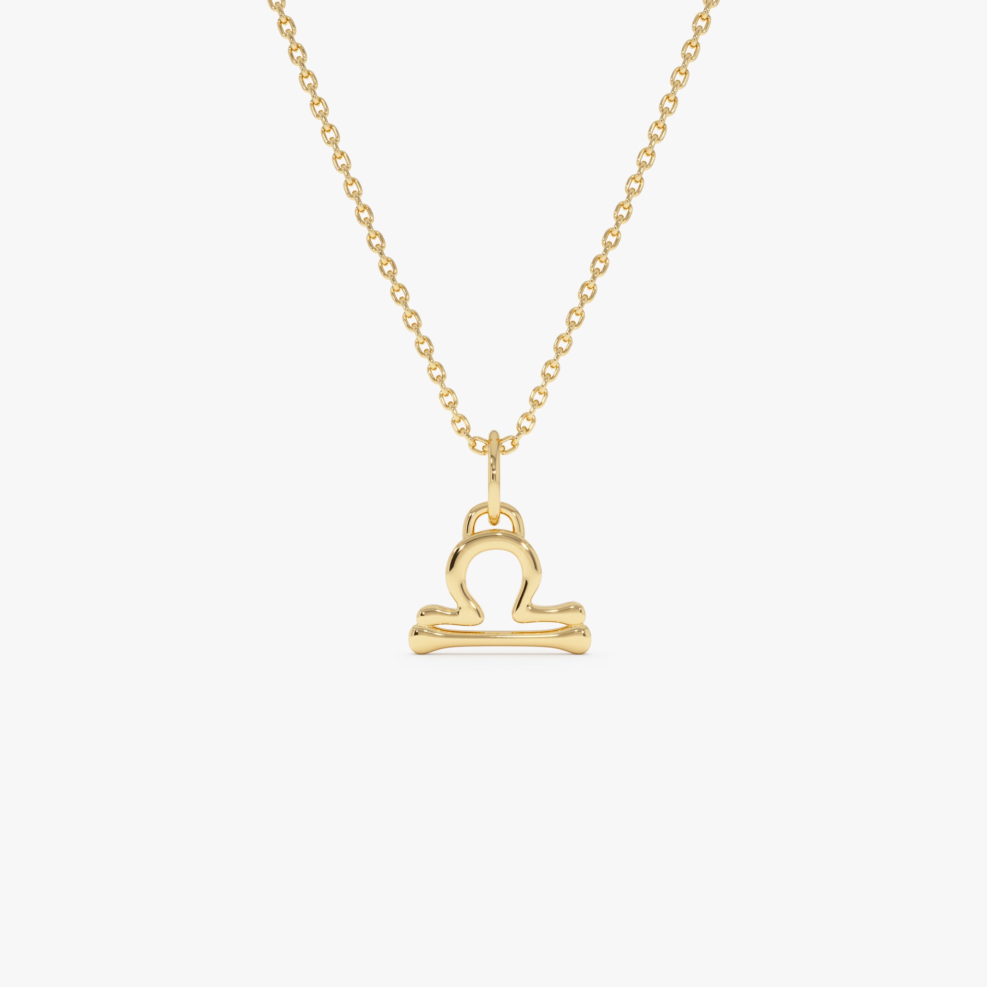 14K Libra Zodiac Charm Necklace 14K Gold Ferkos Fine Jewelry