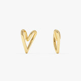 14K Gold Abstract Open Heart Pendant Necklace Ferkos Fine Jewelry