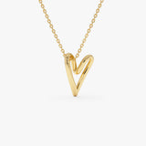 14K Gold Abstract Open Heart Pendant Necklace 14k Gold Ferkos Fine Jewelry