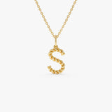 14K Rope Initial Pendant Necklace 14k Gold Ferkos Fine Jewelry