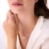 14K Triple Line Initial Necklace Ferkos Fine Jewelry
