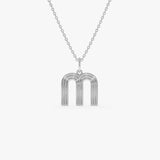 14K Triple Line Initial Necklace 14k White Gold Ferkos Fine Jewelry