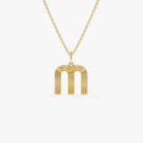 14K Triple Line Initial Necklace 14k Gold Ferkos Fine Jewelry