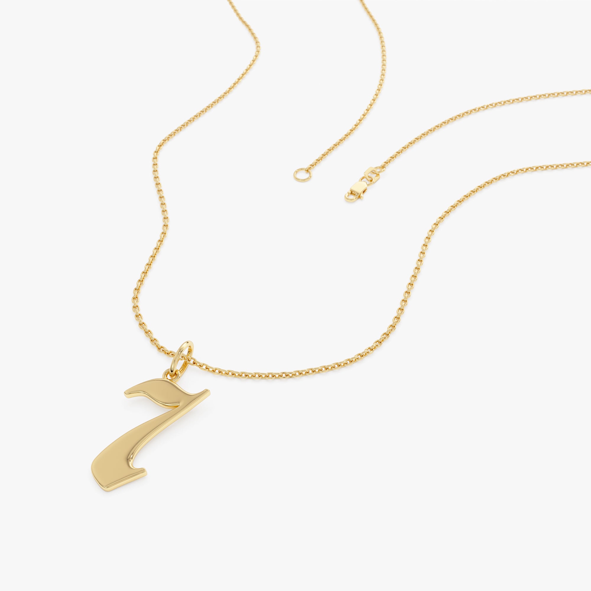 14K Gothic Number Pendant Necklace Ferkos Fine Jewelry