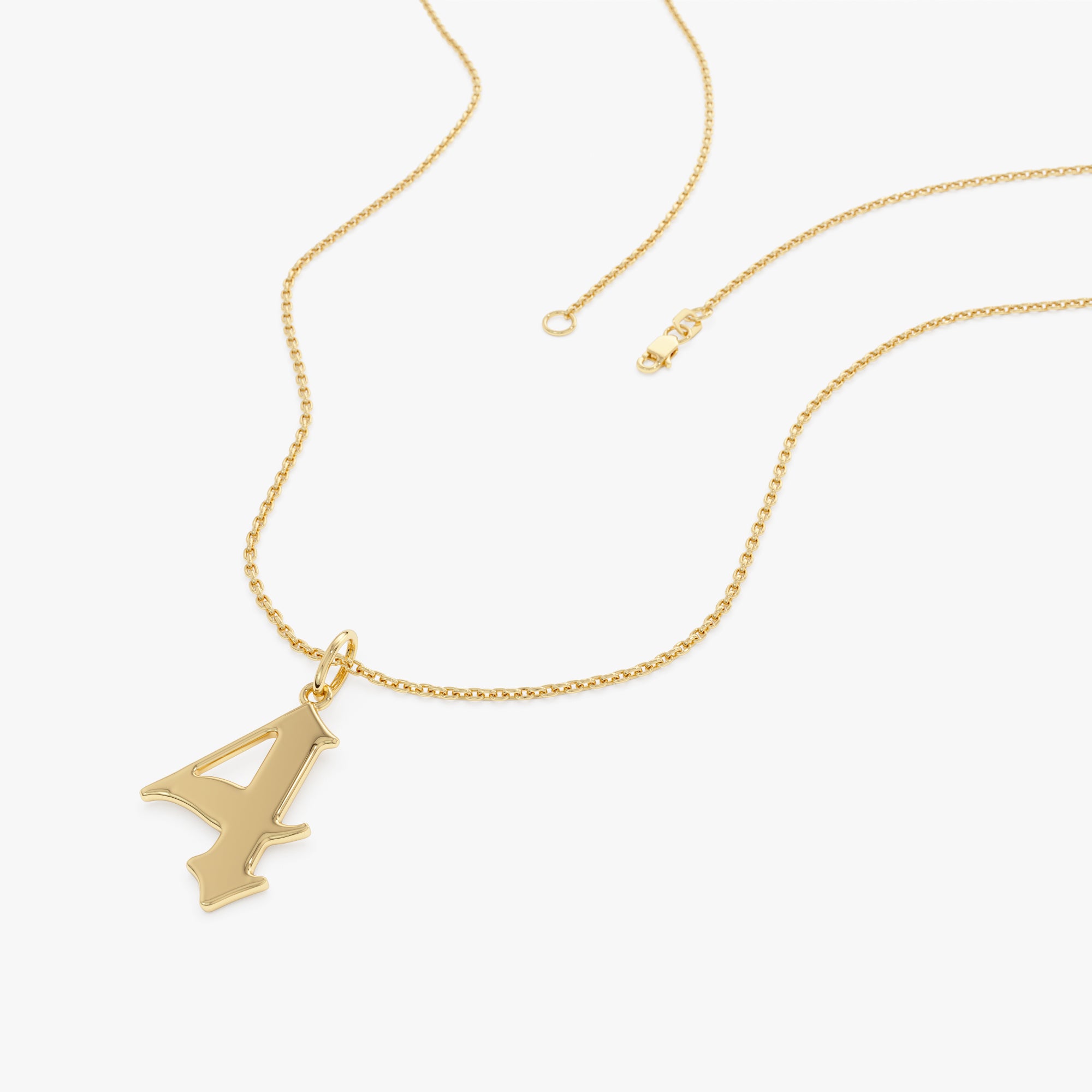 14K Gothic Number Pendant Necklace Ferkos Fine Jewelry