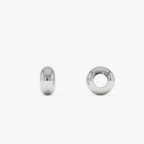 14K Gold Polished Rondelle Charm - 6MM 14K White Gold Ferkos Fine Jewelry