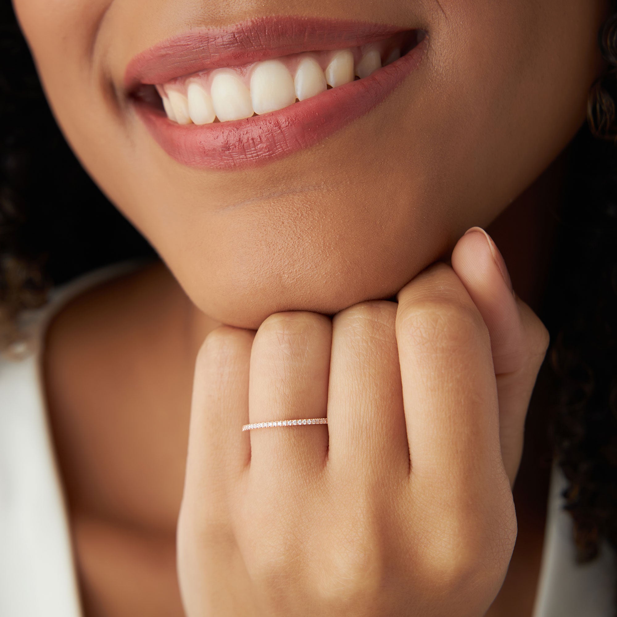 14K Ultra Thin 1MM Micro Pave Diamond Eternity Wedding Band  Ferkos Fine Jewelry