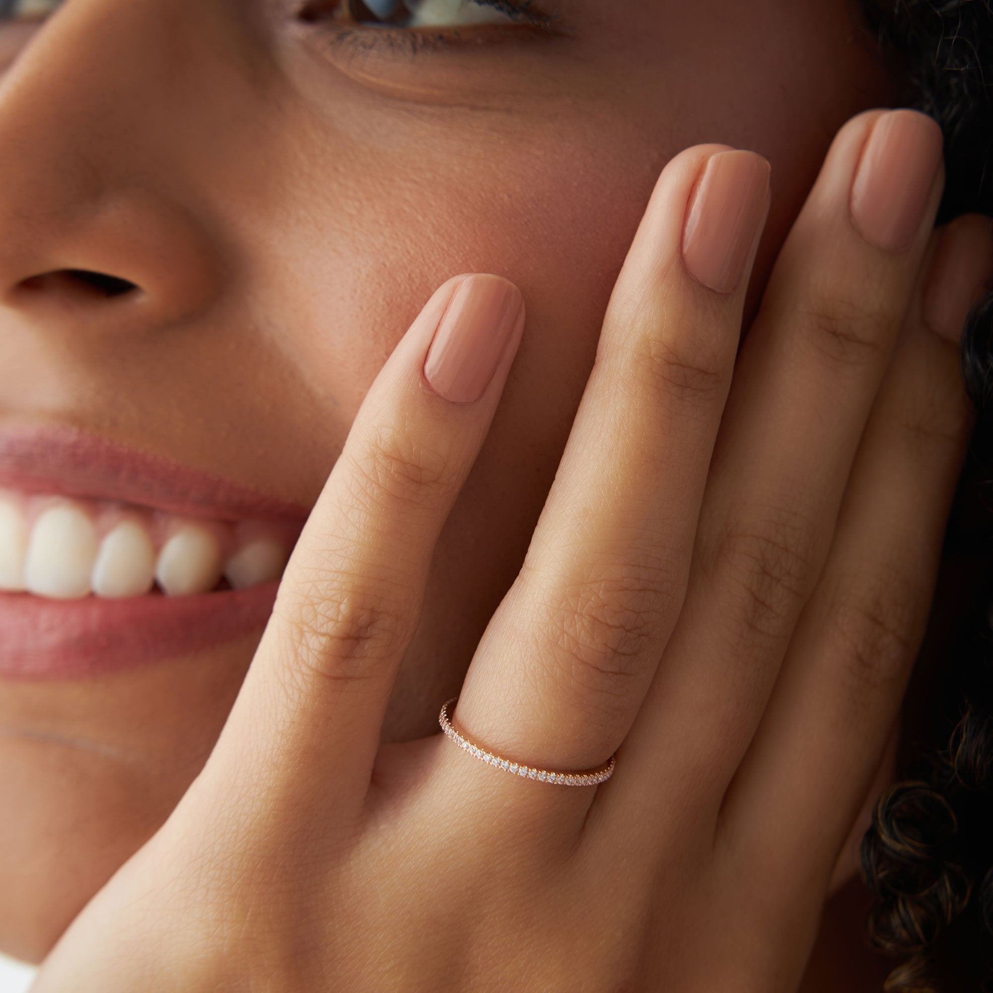 14K Ultra Thin 1MM Micro Pave Diamond Eternity Wedding Band  Ferkos Fine Jewelry