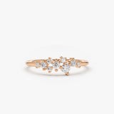 14k Rose Gold Diamond Cluster Ring
