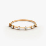 14k Rose Gold Diamond Stacking Ring