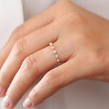 14K Rose Gold 7 Stone Round Diamond Wedding Ring