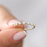 14K Rose Gold 7 Stone Round Diamond Wedding Ring