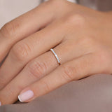 14K Rose Gold 11 Stone Petite Diamond Wedding Band
