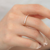 14K Rose Gold 11 Stone Petite Diamond Wedding Band