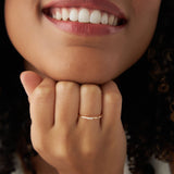 14K Rose Gold 3 Stone Minimalist Diamond Ring
