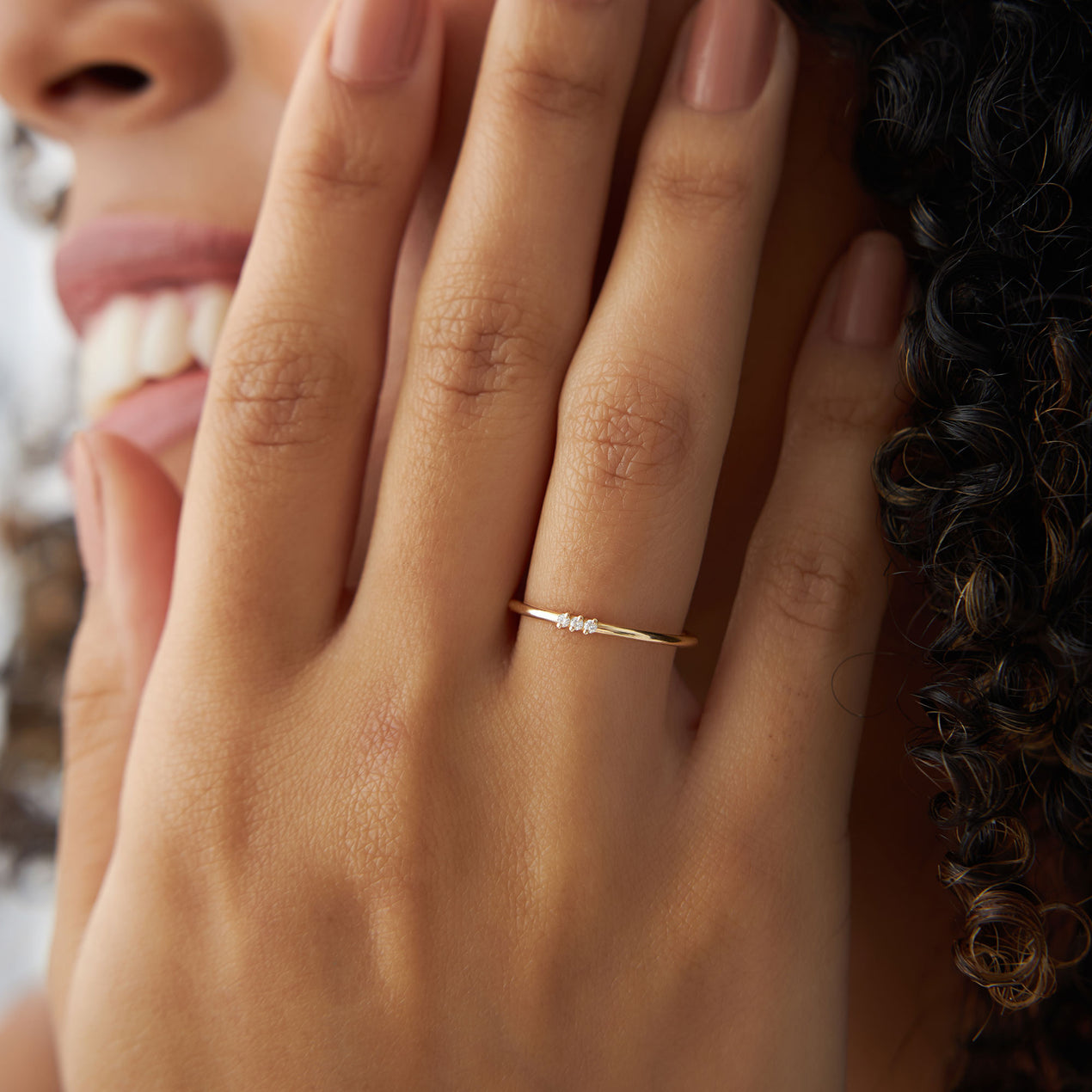 14K Gold Stone Minimalist Diamond Ring – Ferkos Fine Jewelry