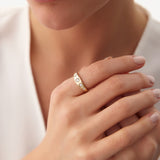 14k Gold Star Setting Graduating Diamond Statement Ring  Ferkos Fine Jewelry
