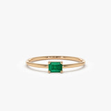 14k Octagon Cut Emerald Ring 14K Rose Gold FERKOS FJ