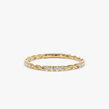 14k Twisted Rope Eternity Diamond Ring 14K Gold FERKOS FJ