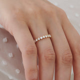 14k 9 Stone Prong Setting Women's Diamond Wedding Ring 0.55 ctw  FERKOS FJ