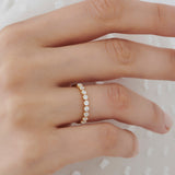14k 9 Stone Prong Setting Women's Diamond Wedding Ring 0.55 ctw  FERKOS FJ