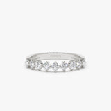 14k 9 Stone Prong Setting Women's Diamond Wedding Ring 0.55 ctw 14K White Gold FERKOS FJ