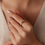 14k Marquise Shape Garnet Beveled Ring  Ferkos Fine Jewelry