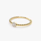 14K Gold Beaded Floral Diamond Ring  Ferkos Fine Jewelry