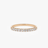 14k 0.30ctw 11 Stone Basket Setting Diamond Wedding Ring 14K Rose Gold Ferkos Fine Jewelry
