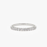 14k 0.30ctw 11 Stone Basket Setting Diamond Wedding Ring 14K White Gold Ferkos Fine Jewelry