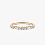 14k 0.30ctw 9 Stone Basket Setting Diamond Wedding Ring 14K Rose Gold Ferkos Fine Jewelry