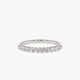 14k 0.30ctw 9 Stone Basket Setting Diamond Wedding Ring 14K White Gold Ferkos Fine Jewelry