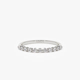 14k 0.30ctw 11 Stone Shared Prong Diamond Wedding Band 14K White Gold Ferkos Fine Jewelry