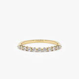 14k 0.30ctw 11 Stone Shared Prong Diamond Wedding Band 14K Gold Ferkos Fine Jewelry