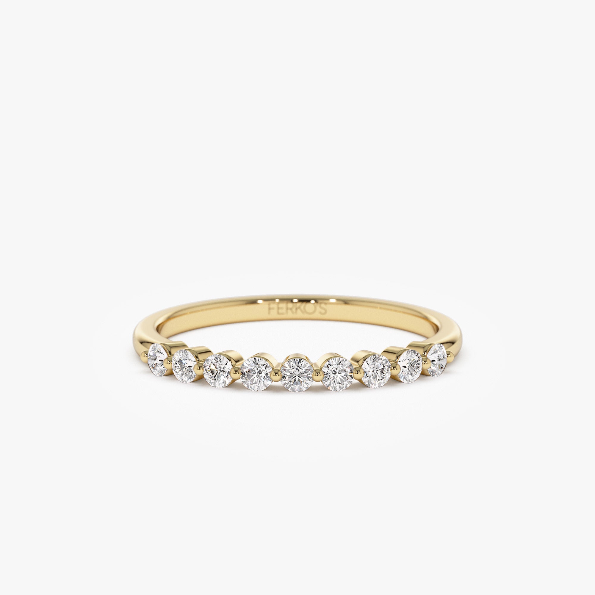 14k Single Shared Prong Diamond Wedding Ring 0.30 ctw 14K Gold FERKOS FJ