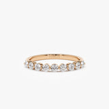 14k 0.55ctw 9 Stone Shared Prong Diamond Wedding Band 14K Rose Gold Ferkos Fine Jewelry