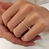 14k Pave Diamond Bamboo Ring  Ferkos Fine Jewelry