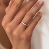 14k Beaded Three Stone Diamond Ring  Ferkos Fine Jewelry