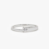 14k Round Solitaire Diamond Promise Ring 14K White Gold Ferkos Fine Jewelry