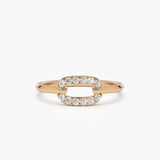 14k Single Link Diamond Ring 14K Rose Gold Ferkos Fine Jewelry