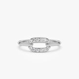 14k Single Link Diamond Ring 14K White Gold Ferkos Fine Jewelry