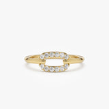 14k Single Link Diamond Ring 14K Gold Ferkos Fine Jewelry