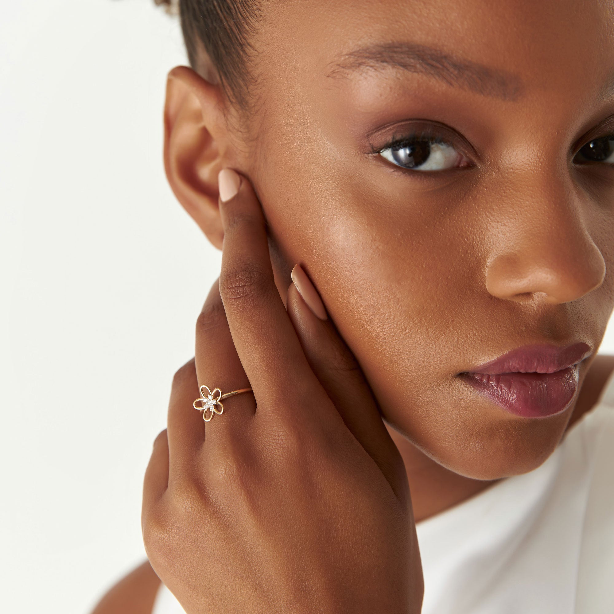 14k Diamond Flower Ring  Ferkos Fine Jewelry