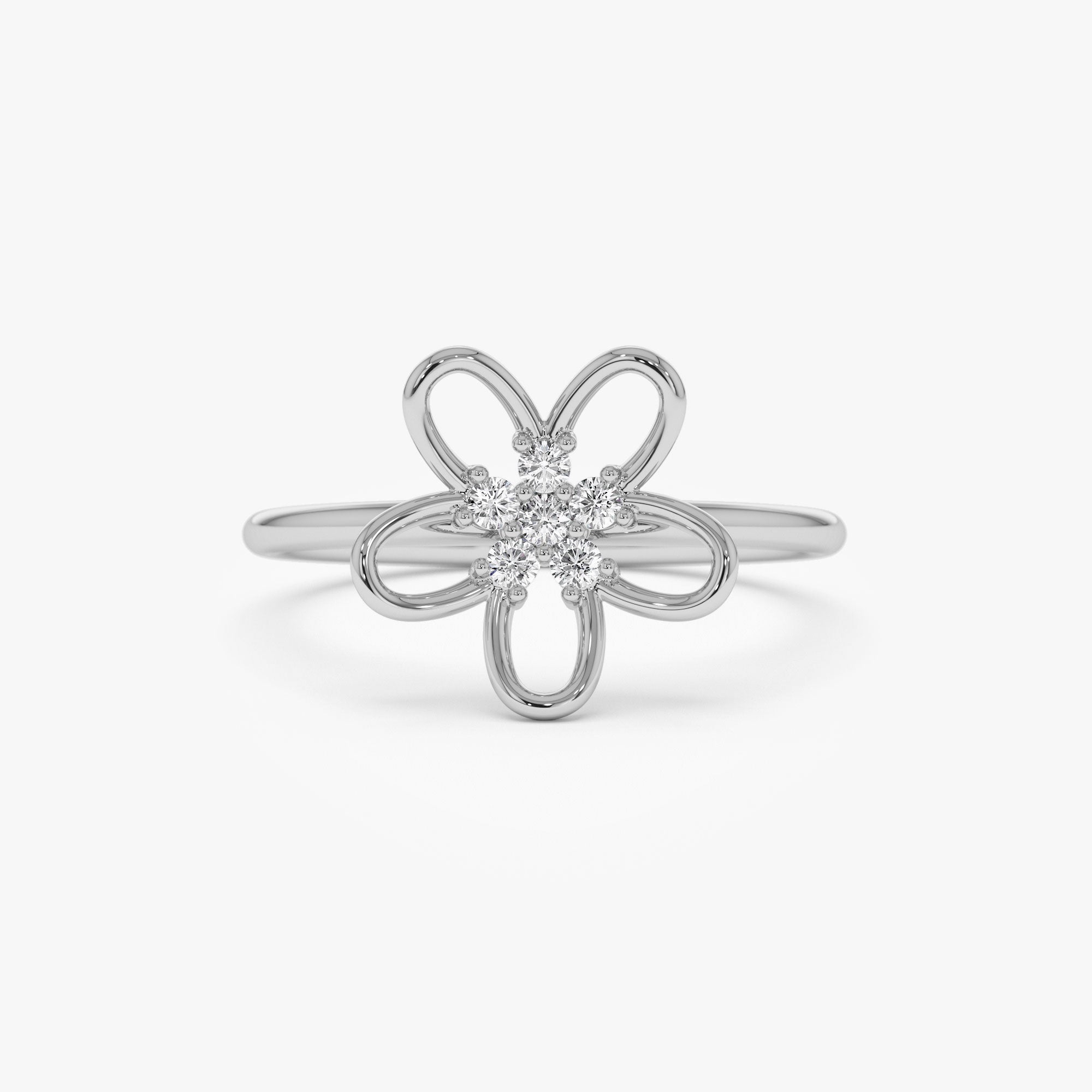 14k Diamond Flower Ring Ferkos Fine Jewelry