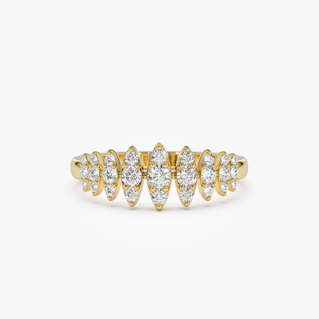 14K Gold Marquise and Round Diamond Ring – FERKOS FJ