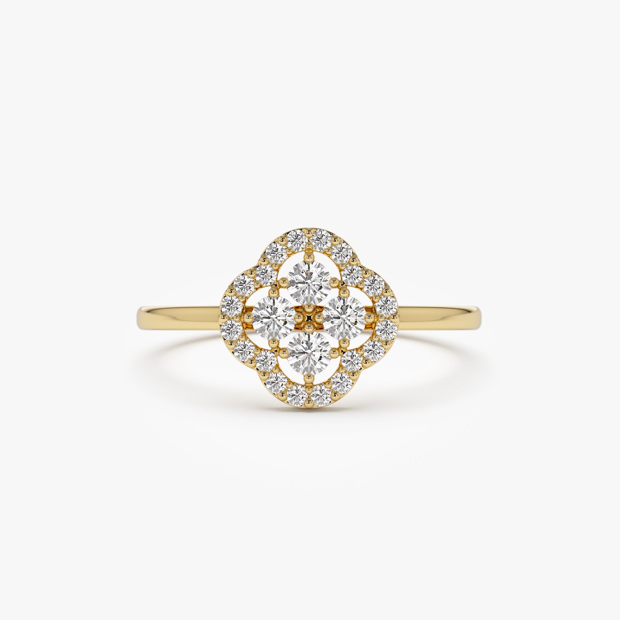 14k Clover Diamond Cluster Ring – Ferkos Fine Jewelry