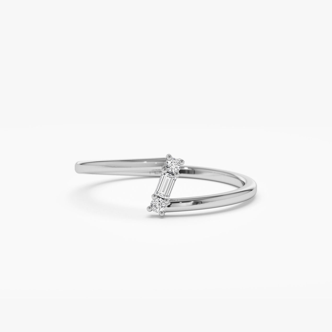 14k Dainty Diagonal Baguette Diamond Ring – FERKOS FJ