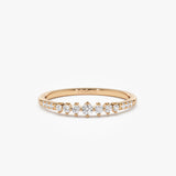 14k Dainty Graduating Diamond Wedding Ring 14K Rose Gold Ferkos Fine Jewelry