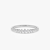 14k Dainty Graduating Diamond Wedding Ring 14K White Gold Ferkos Fine Jewelry